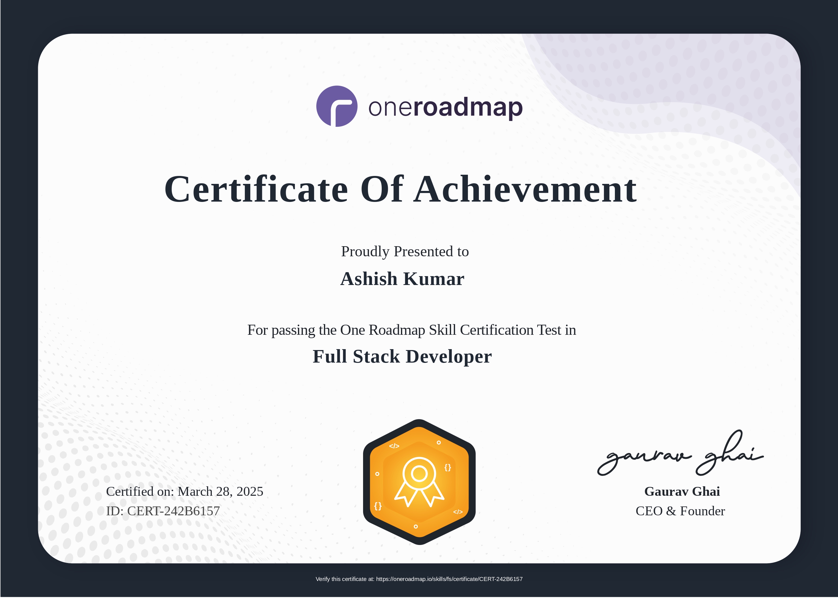 Full-Stack certificate