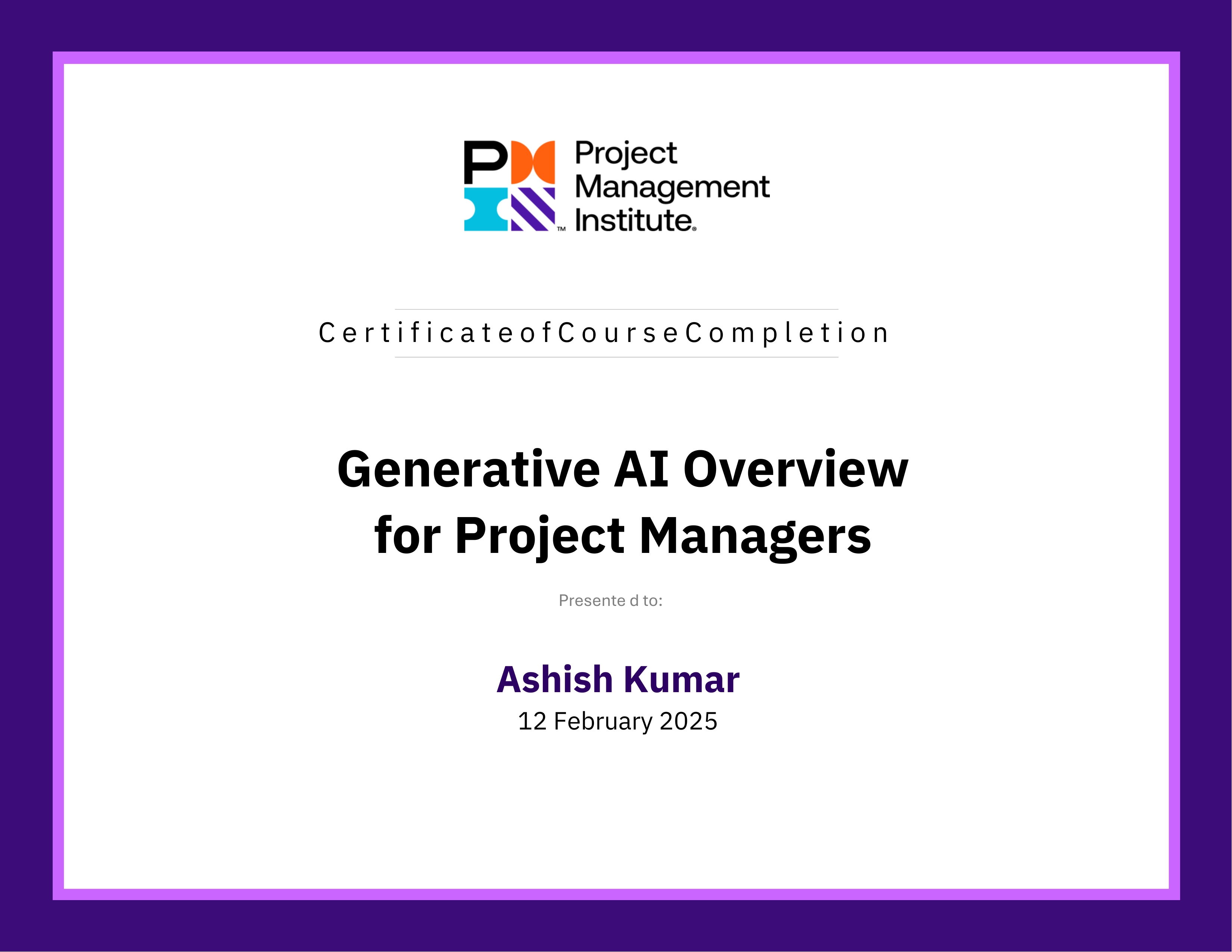 Generative AI certificate