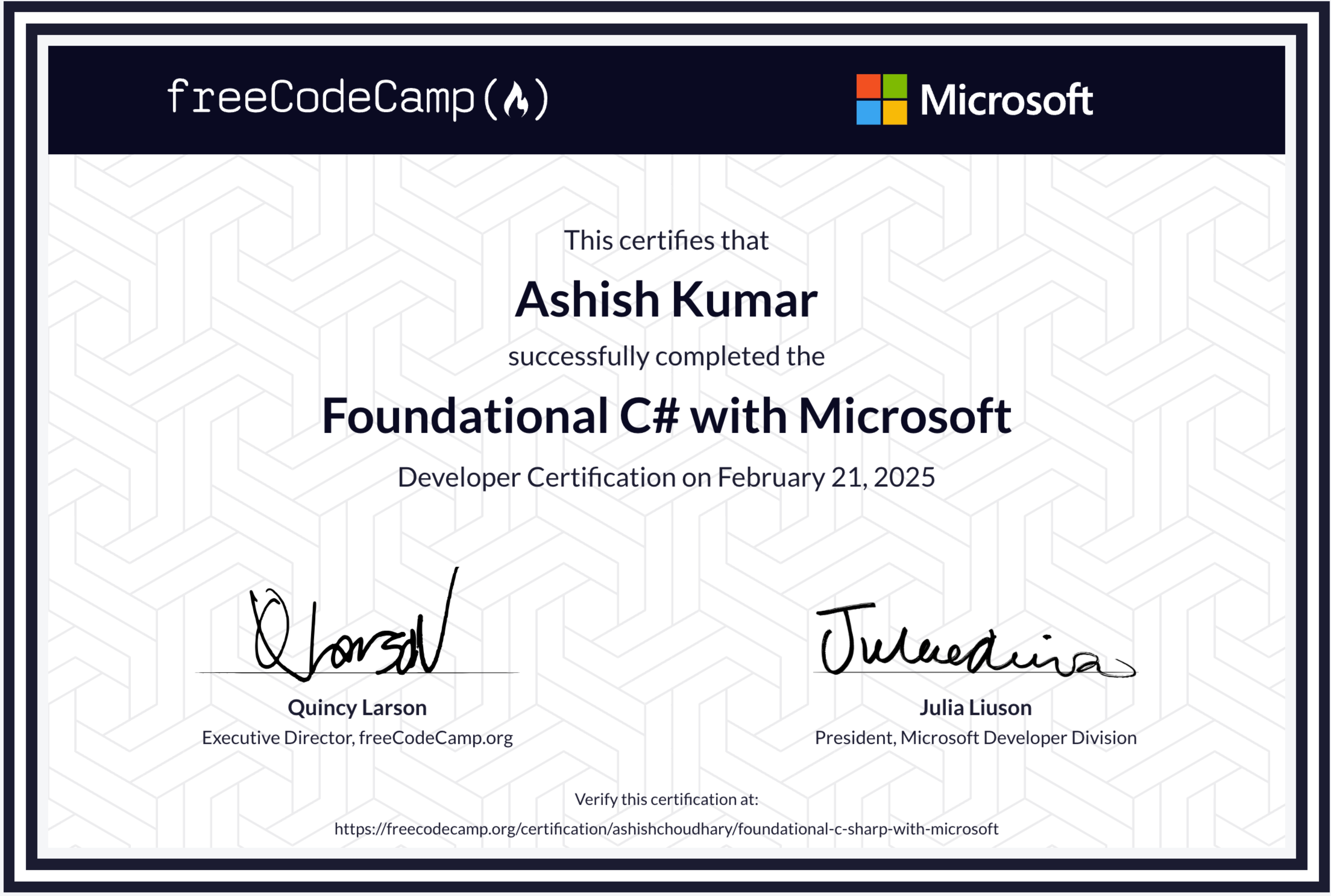 Microsoft certificate
