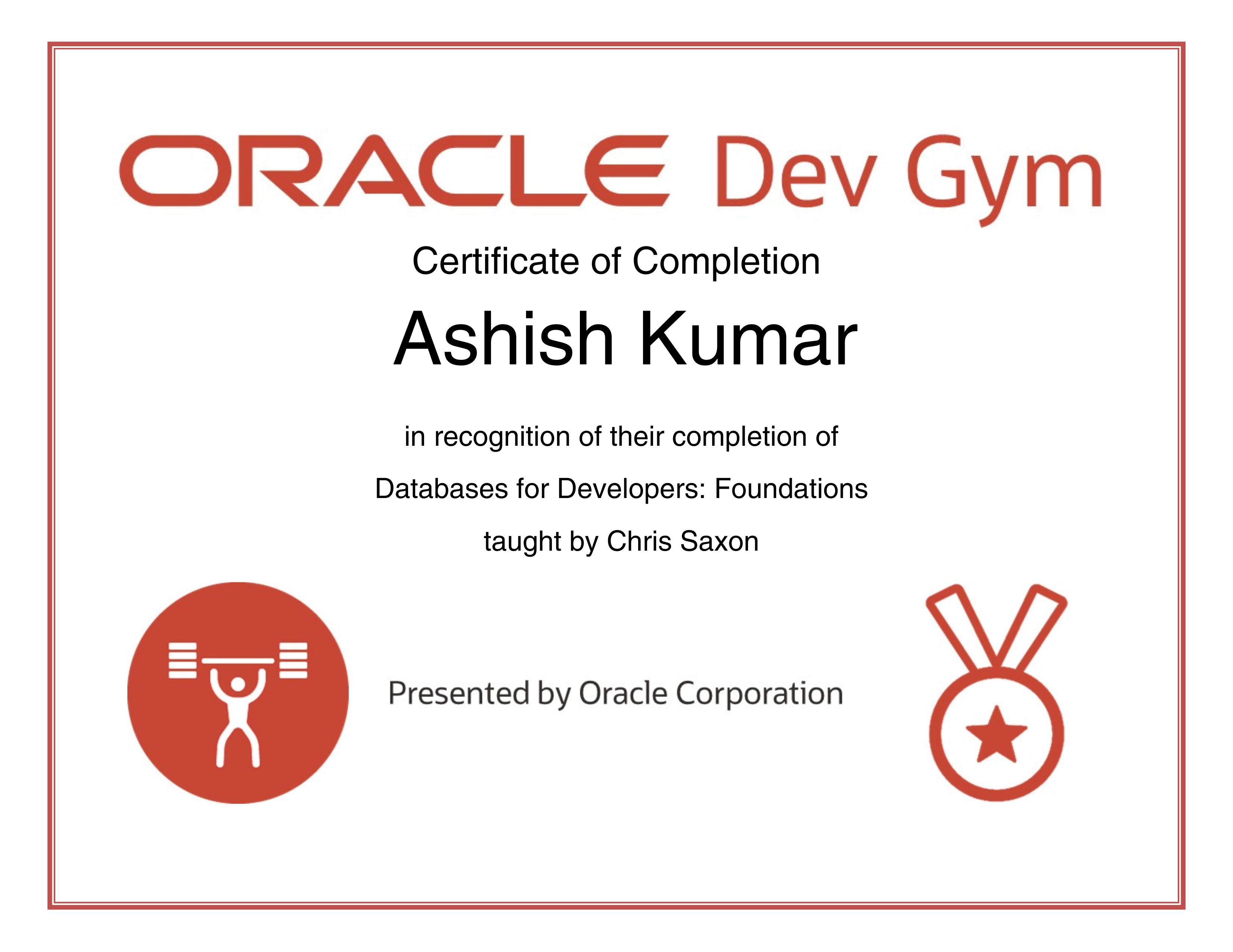 Oracle certificate